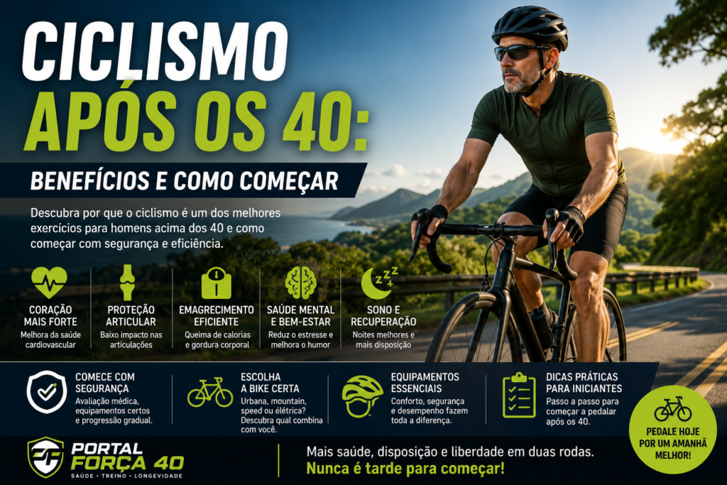 Ciclismo após os 40: benefícios e dicas