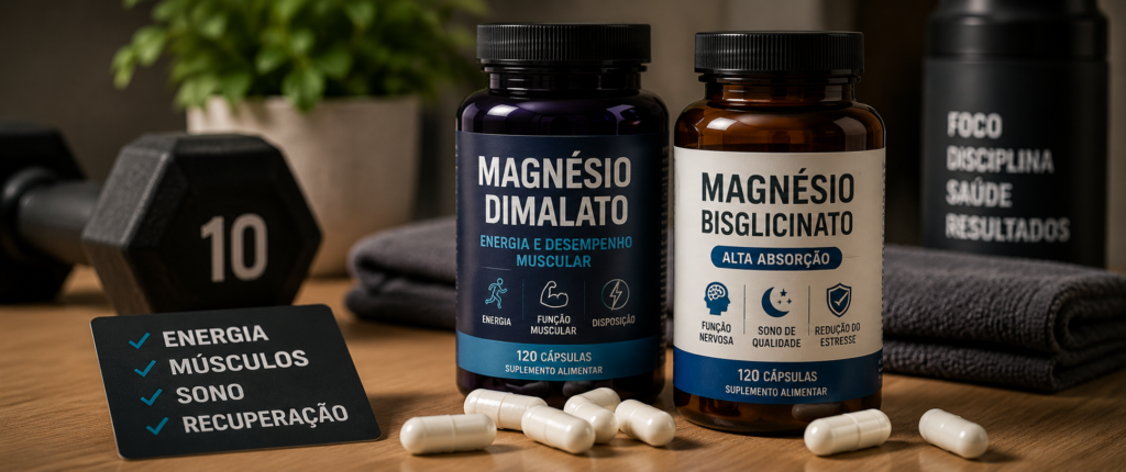 "melhores tipos de magnésio para homens acima dos 40 anos — dimalato e bisglicinato"
