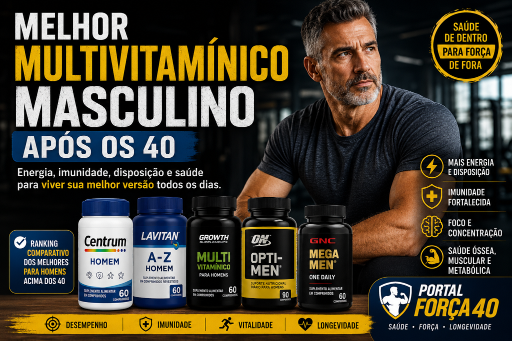 Multivitamínico masculino: energia após os 40