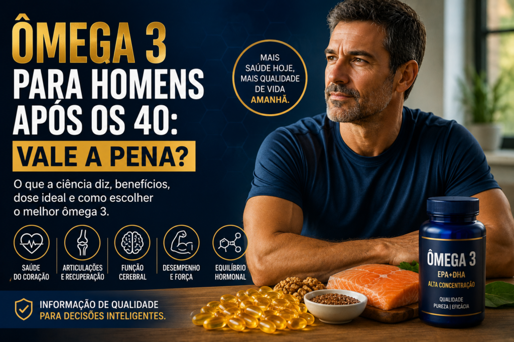 Benefícios do ômega-3 para homens 40+