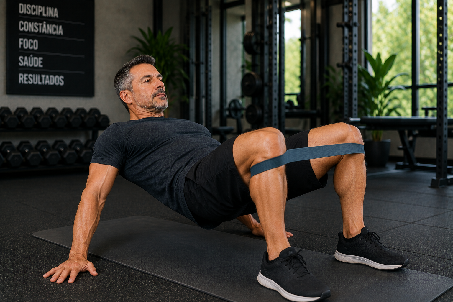 "homem acima dos 40 anos fortalecendo musculatura para proteger o joelho"