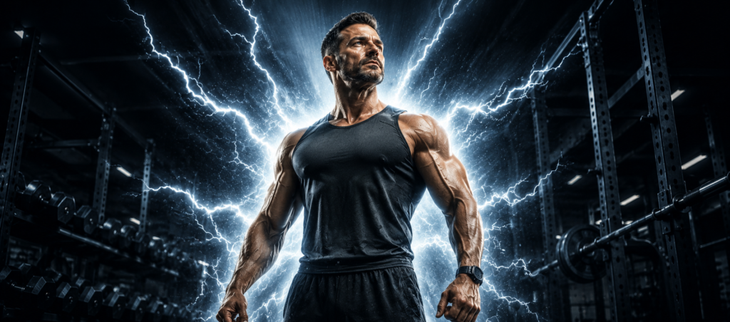 "homem acima dos 40 anos aplicando lições do treino do He-Man com consistência e método"
