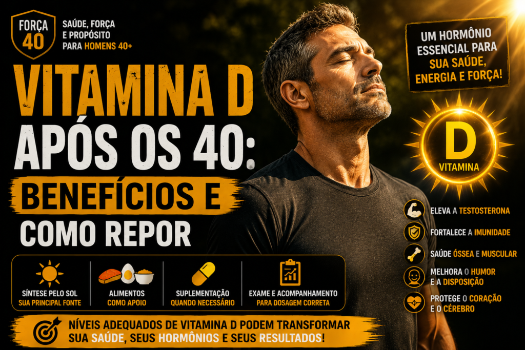 Benefícios da vitamina D para homens 40+