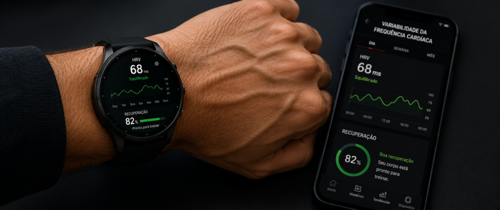 "monitoramento de HRV e variabilidade da frequência cardíaca no smartwatch para otimizar treino"