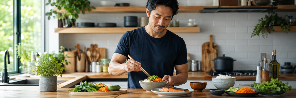 "método japonês corpo em forma após os 40 anos alimentação saudável e moderação"