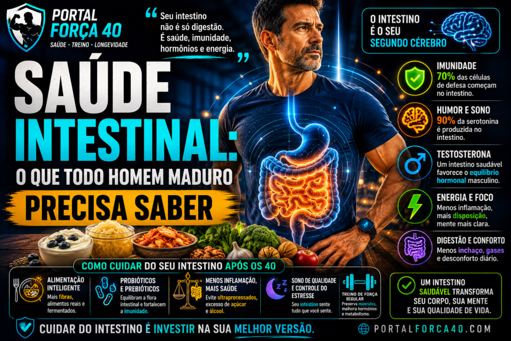 Saúde intestinal para homens acima dos 40