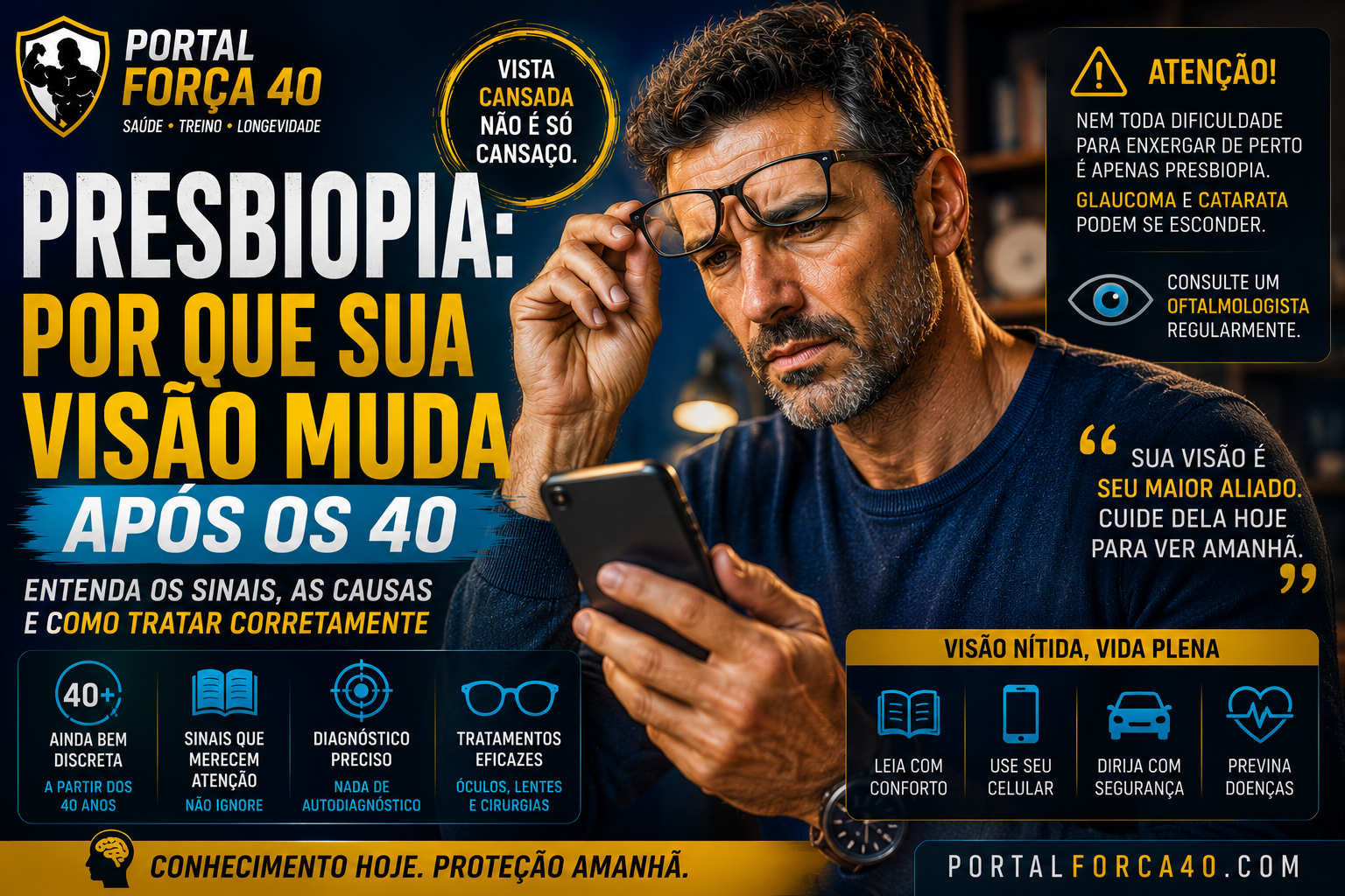 Presbiopia: proteção e cuidados essenciais