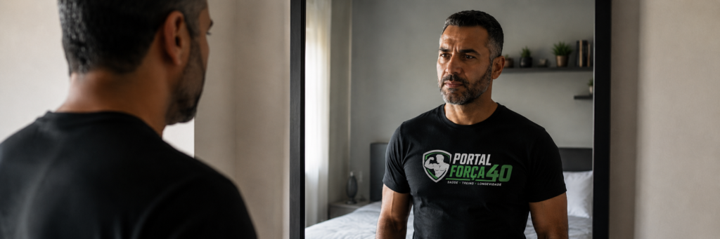 "metabolismo masculino após os 40 anos mudança hormonal emagrecimento homens maduros"